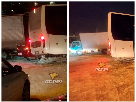 Пассажирский автобус попал в тройное ДТП в Новосибирске