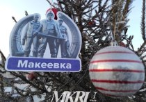 Десять небольших украшенных елок с названиями городов из новых регионов России установили на площади Ленина в Чите
