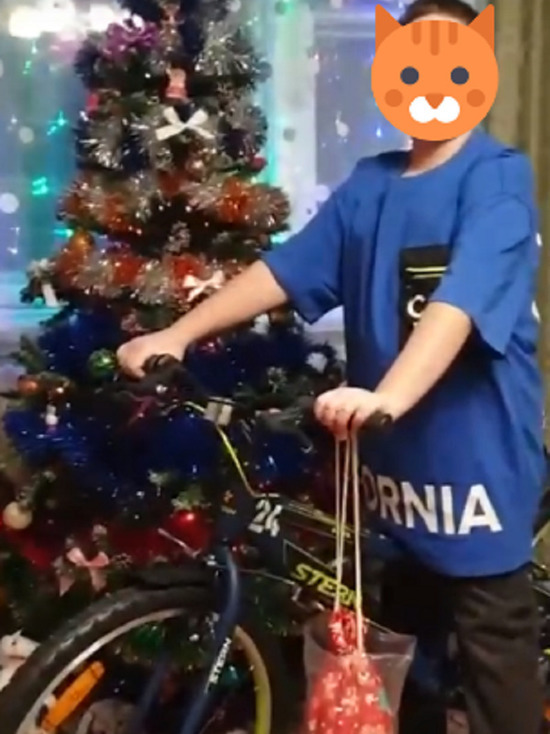 В Салехарде сын мобилизованного мужчины под Новый год получил на «Елке заботы» велосипед