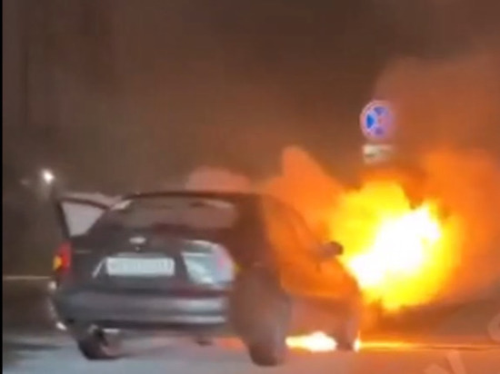 В Ростове на Нансена дотла сгорел автомобиль
