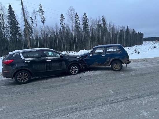 Водитель оказался в больнице Карелии после столкновения на встречной полосе