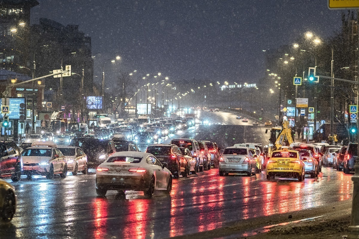 дороги москвы зимой