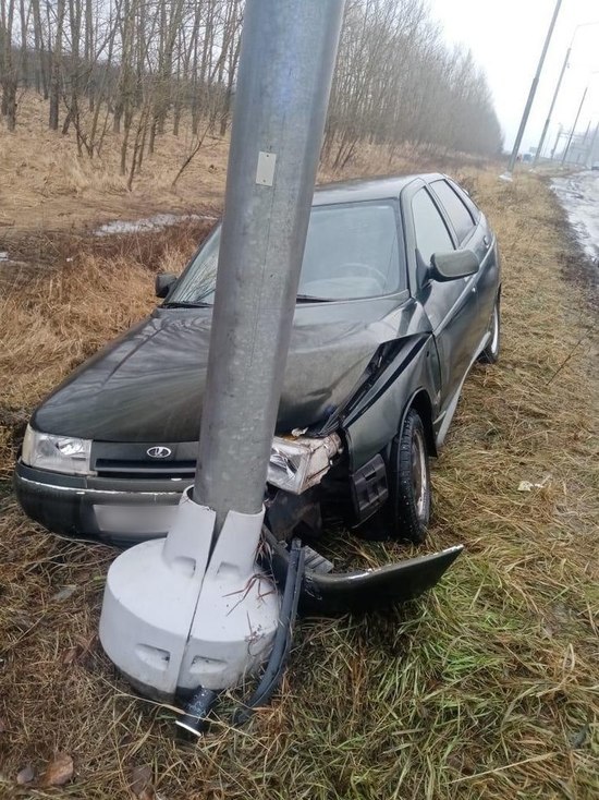 Под Воронежем столкновение легковушки со световой опорой привело к госпитализации пассажирки