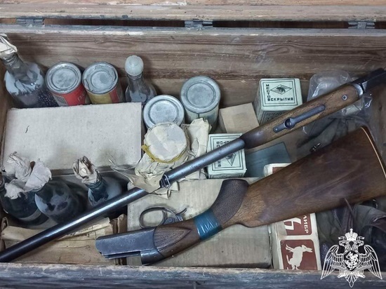 Новокузнечанин нашел у себя дома сундук с оружием и боеприпасами