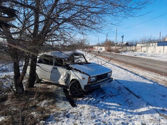 Под Воронежем автоледи врезалась в дерево и была доставлена в больницу