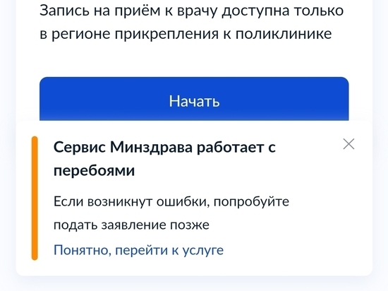 Жители Удмуртии 12 января не могли записаться к врачу через Госуслуги