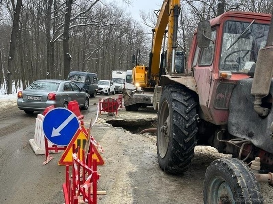 В Пензе на Олимпийской аллее ведутся аварийные работы