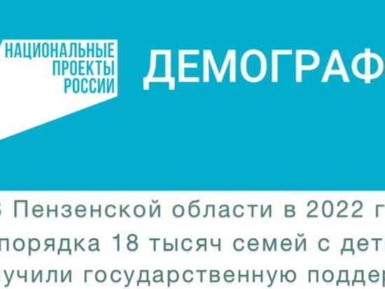 Около 18 тысяч пензенских семей получили помощь государства благодаря нацпроекту «Демография»