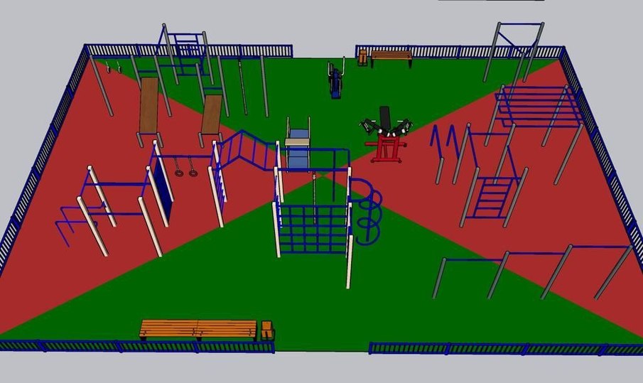 Участок стадиона. Обустройство площадки воркаут. Современные спортивные площадки в Европе.