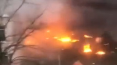 В Броварах Киевской области вертолет упал на детский сад: видео пожара