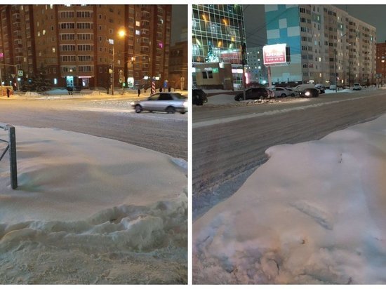 Дороги в Новосибирске стали на полосу уже из-за снега