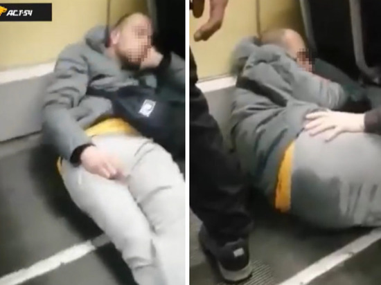 В Новосибирске неадекватный пассажир уснул на полу трамвая №13