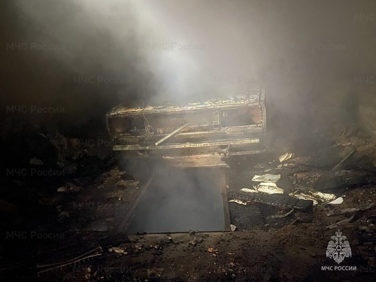 В Обнинске сгорел гараж с автомобилем