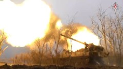 Минобороны показало, как артиллеристы РФ уничтожили три пикапа и БМП ВСУ