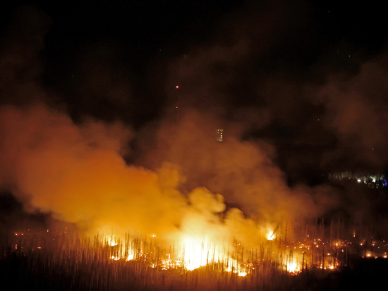 В районе турецкого курорта Аланья горит лес