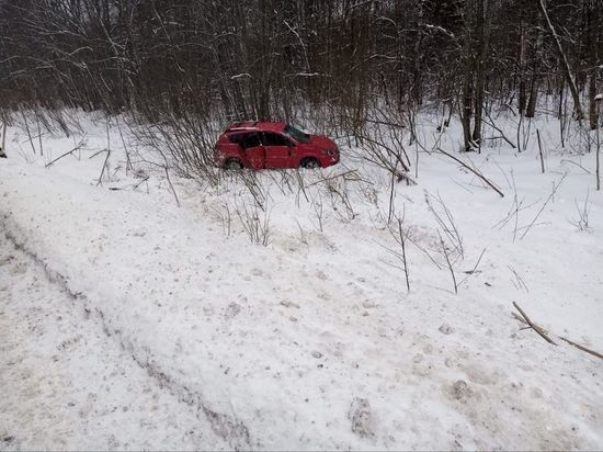 В Тверской области автомобиль вылетел в кювет, пострадали пассажиры
