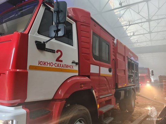 Десять пожарных тушили потолок в доме в Южно-Сахалинске