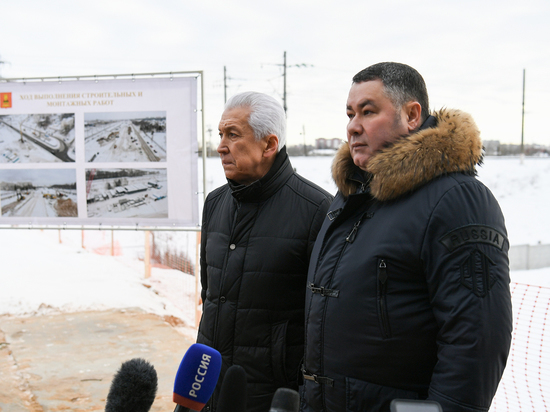 Губернатор Игорь Руденя и депутат Госдумы Владимир Васильев посетили стройплощадку Западного моста в Твери