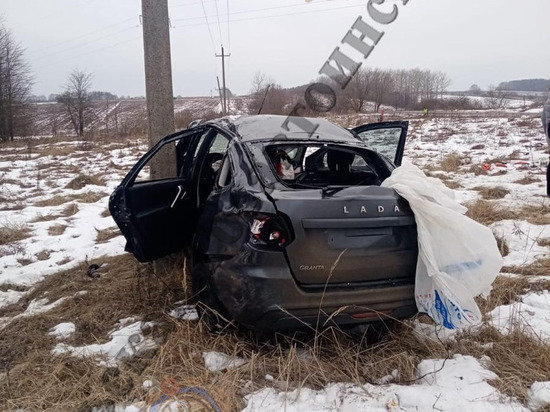 В Ясногорском районе 22-летний водитель легковушки врезался в опору ЛЭП