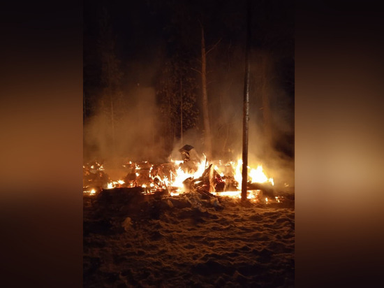 Пожар полностью уничтожил баню в Кольском районе