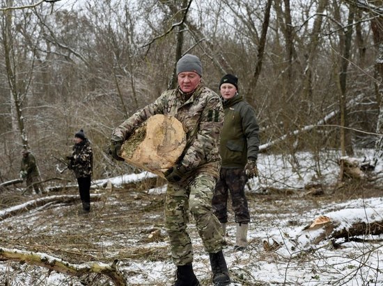 Курский губернатор принял участие в заготовке дров для нужд СВО