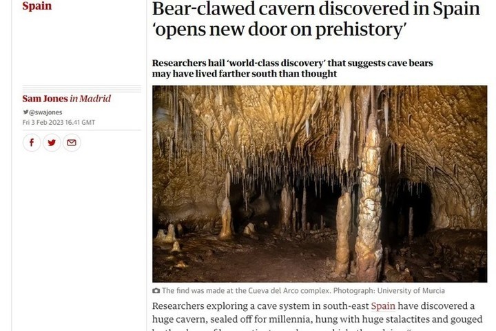 Cave with cave bear footprints found in Spain