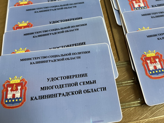 Жители Калининградской области смогут получить пластиковые удостоверения многодетной семьи