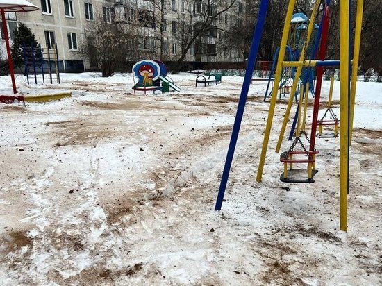 Жители Долгопрудного недовольны уборкой детской площадки