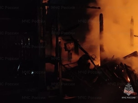 В Калужской области сгорела пилорама