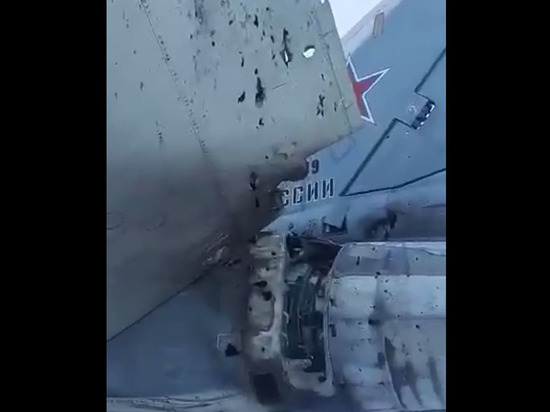 Опубликовано видео с подбитым бомбардировщиком Су-24 ЧВК &#34;Вагнер&#34;