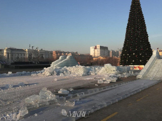 Ледовые городки на площадях Читы из-за потепления начнут сносить 20 февраля