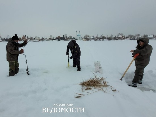 50 лунок пробурили на озере Кабан в Казани для аэрации водоема