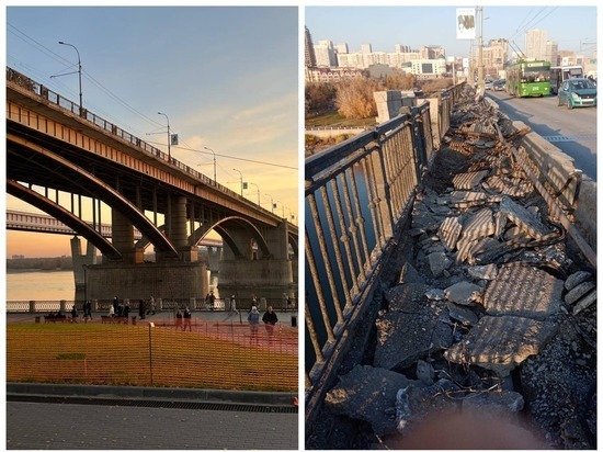 В Новосибирске снесут ограждение пешеходной зоны Октябрьского моста