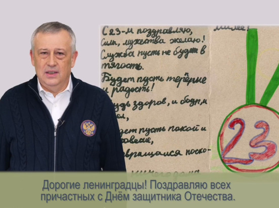 Дрозденко поздравил жителей Ленобласти с Днем защитника Отечества
