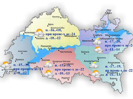 В Татарстане ожидается мороз до 24 градусов