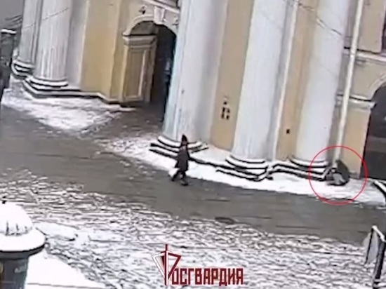 Росгвардия показала момент нападения на сотрудника ОМОНа в центре Петербурга