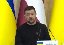Президент Украины Владимир Зеленский засмеялся после того, как его латвийский коллега Эгилс Левитс заявил о необходимости восстановления территориальной целостности украинского государства