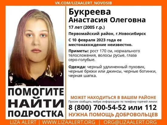 В Новосибирске пропала 17 летняя девушка-блондинка в черном