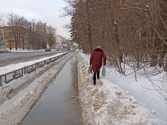 В Ликино-Дулево затопило пешеходные дорожки
