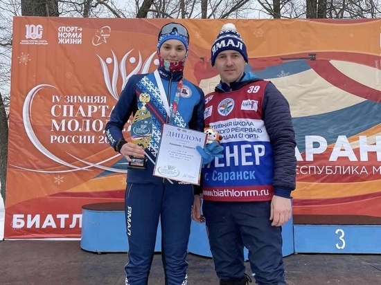 Биатлонистка из Лабытнанги завоевала серебро на всероссийской спартакиаде молодежи