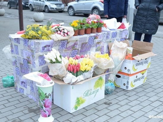 В Белгороде заработали 278 точек продажи цветов к 8 Марта