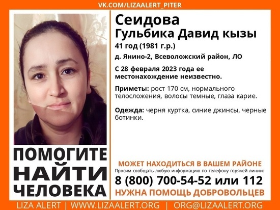 В Янино-2 с конца февраля ищут 41-летнюю женщину
