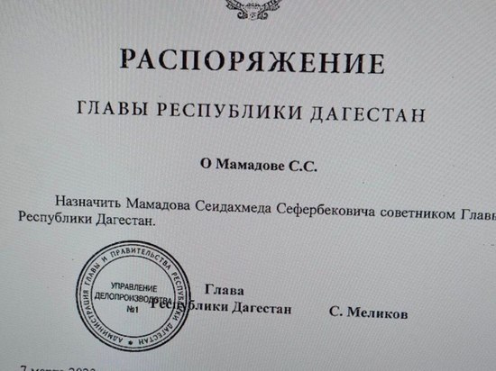 Экс-прокурора в Дагестане назначили советником главы