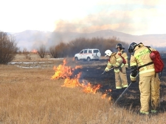 Более десятка случаев возгораний мусора и травы произошло в Чите за сутки