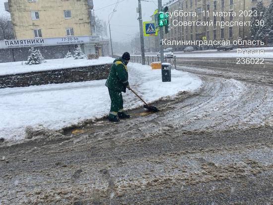 В Калининграде последствия снегопада ликвидируют 450 человек