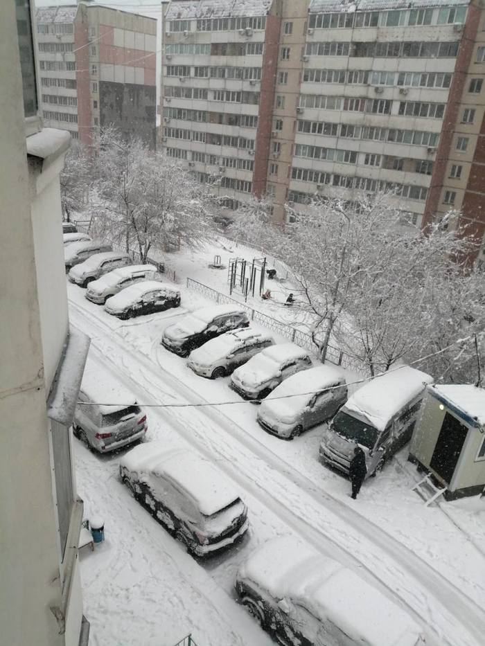 Очередная метель «утопила» улицы Владивостока в середине марта: фото