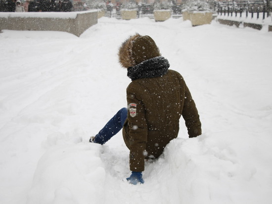 В Калининграде зафиксировали на редкость толстый снежный покров