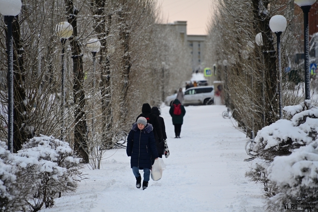 Утро после снегопада во Владивостоке: фото городских улиц