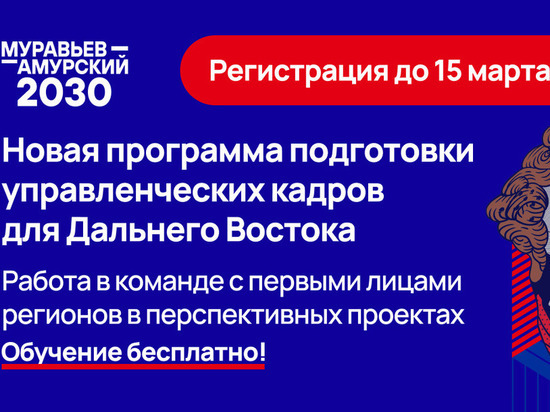 Прием заявок на программу Муравьев-Амурский – 2030» завершится 15 марта
