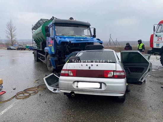 В Белгородской области молодой водитель погиб при столкновении с КамАЗом